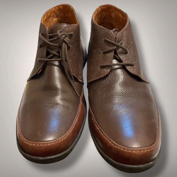 Men's 12M JOHNSTON & MURPHY Brown Leather Chukka Boots Excellent Condition - Picture 2 of 14